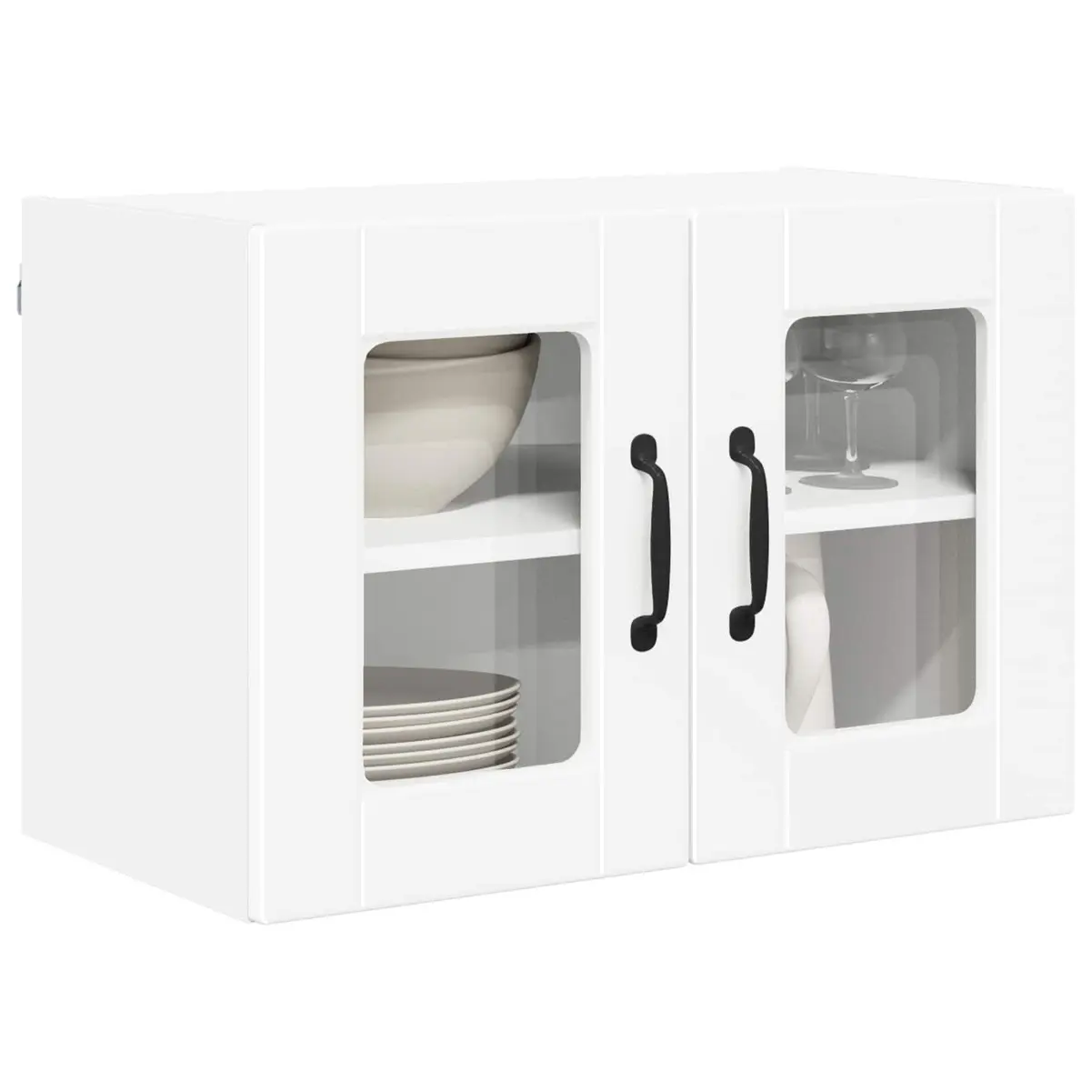 Wall Glass Cabinet Kitchen Storage 60x31x40cm White