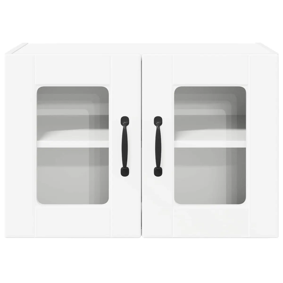 Wall Glass Cabinet Kitchen Storage 60x31x40cm White 2 Piece Modern