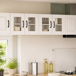 Wall Glass Cabinet in High Gloss White for Practical Use