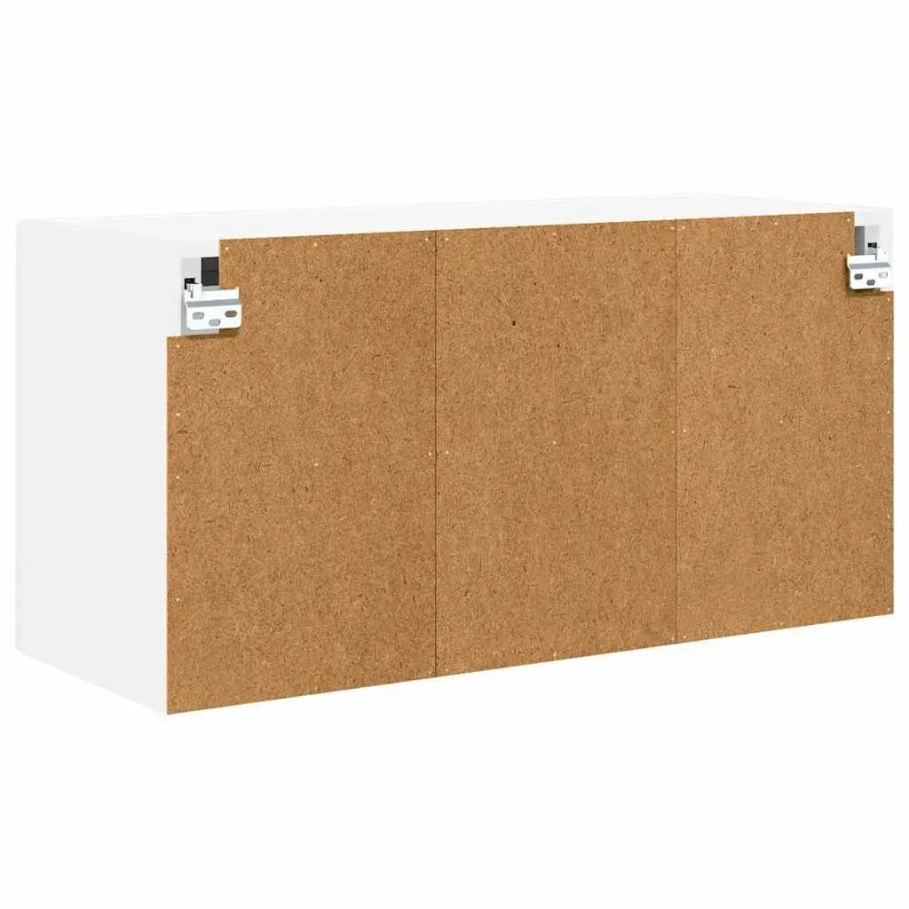 Wall Glass Cabinet High Gloss White Kitchen Storage Shelves 60 x 31 x 40 cm