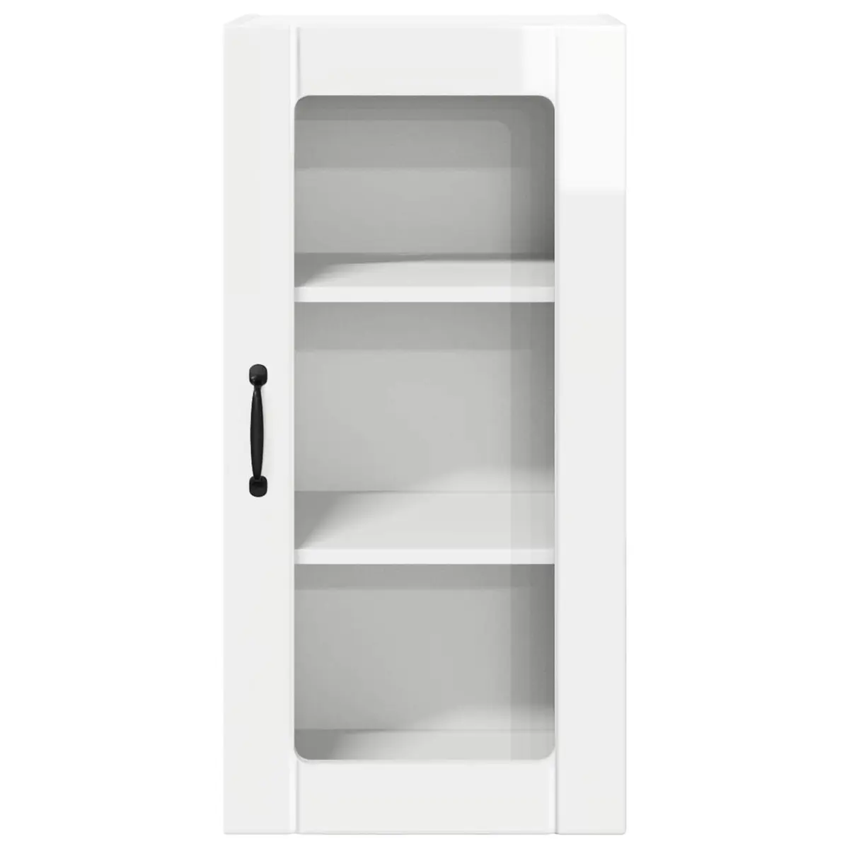 Wall-Mounted Kitchen Cabinet 2-Piece High Gloss White Storage Shelving Unit
