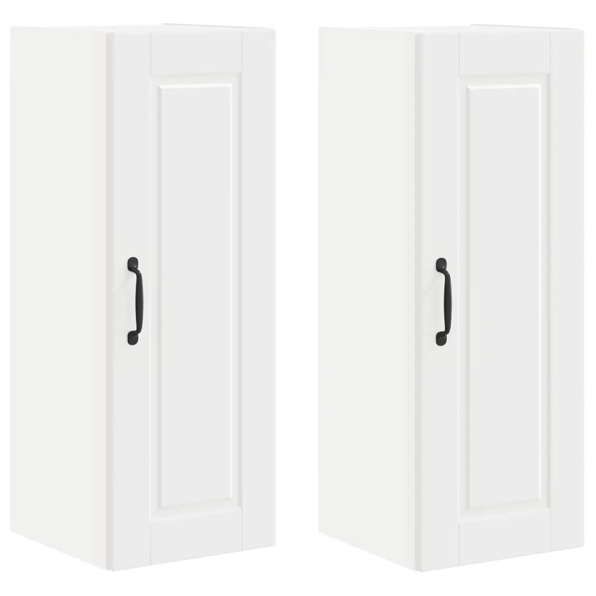 Wall Cabinet PORTO 2 pcs White Kitchen Storage Engineered Wood Shelves