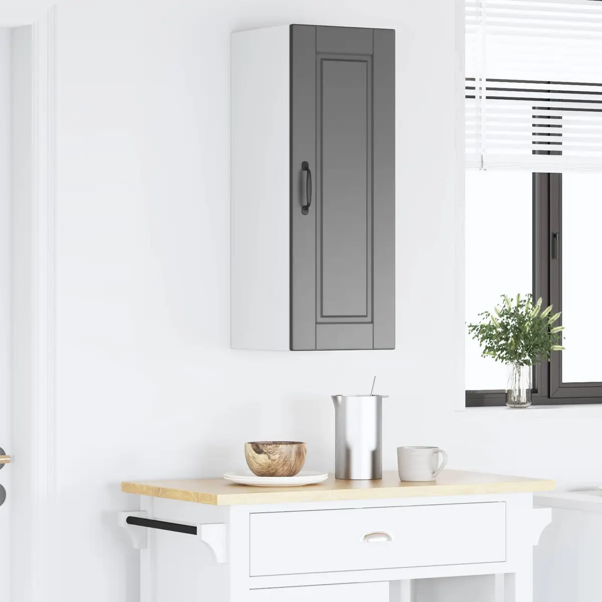 Wall Cabinet Kitchen Storage 30x31x80cm Black Engineered Wood