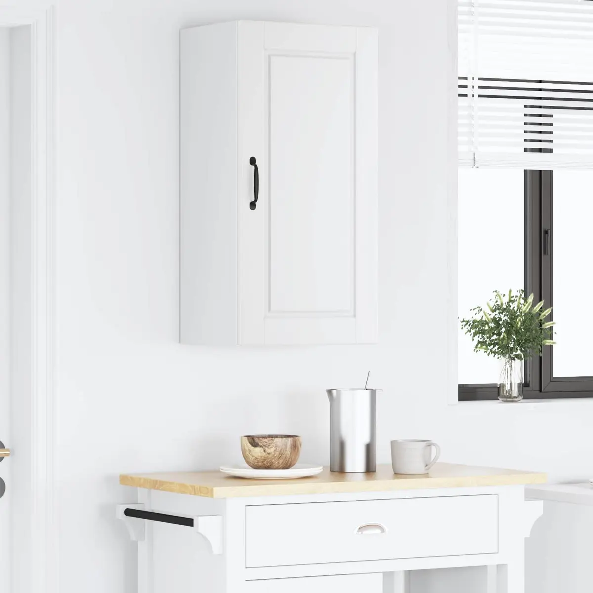 Wall Cabinet Kitchen Storage 40x31x80cm White Engineered Wood