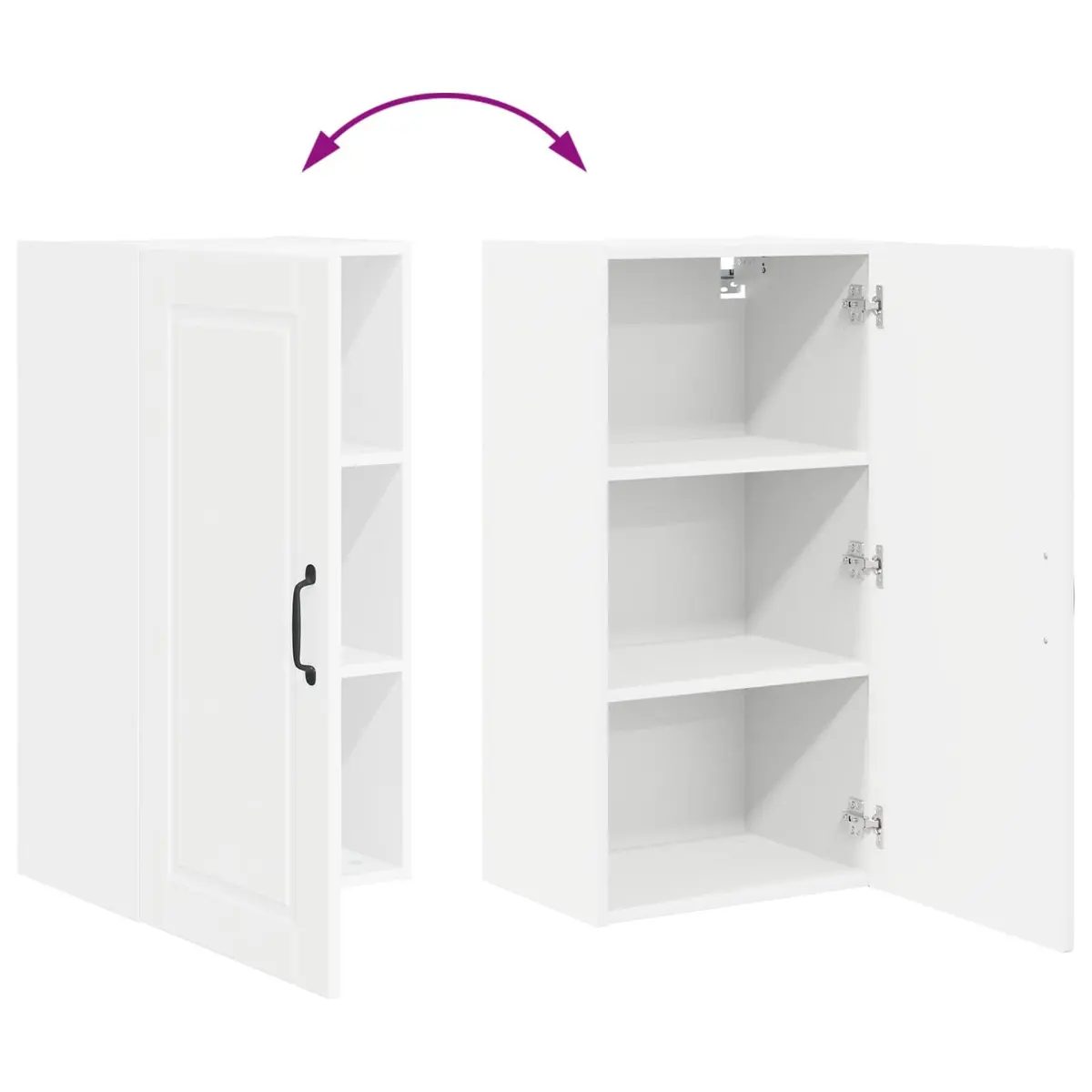 Wall Cabinet Kitchen Storage 40x31x80cm White Engineered Wood