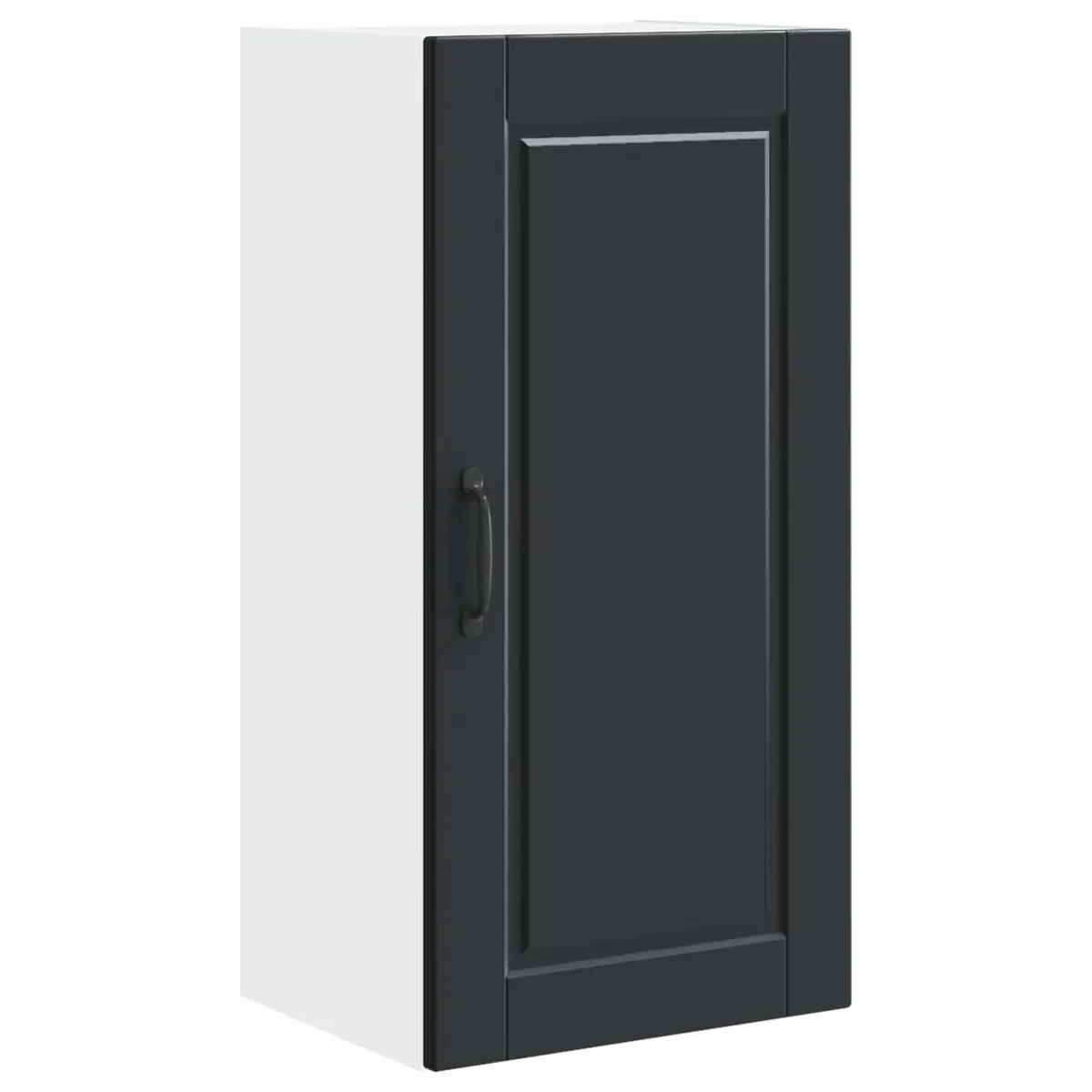 Wall Cabinet Kitchen Storage Black 40x31x80cm Engineered Wood Shelves Organiser