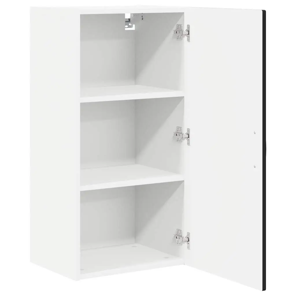 Wall Cabinet Kitchen Storage Black 40x31x80cm Engineered Wood Shelves Organiser