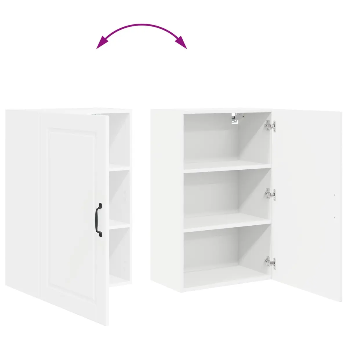 Wall Cabinet Kitchen Storage 50 x 31 x 80 cm White Engineered Wood Shelves