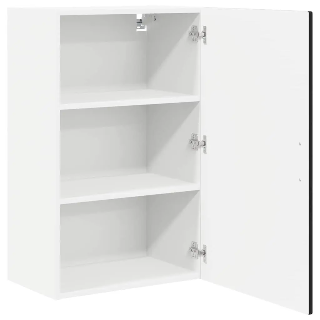 Black Wall Cabinet Kitchen Storage Cupboard 50 x 31 x 80 cm Wall Mounted Unit