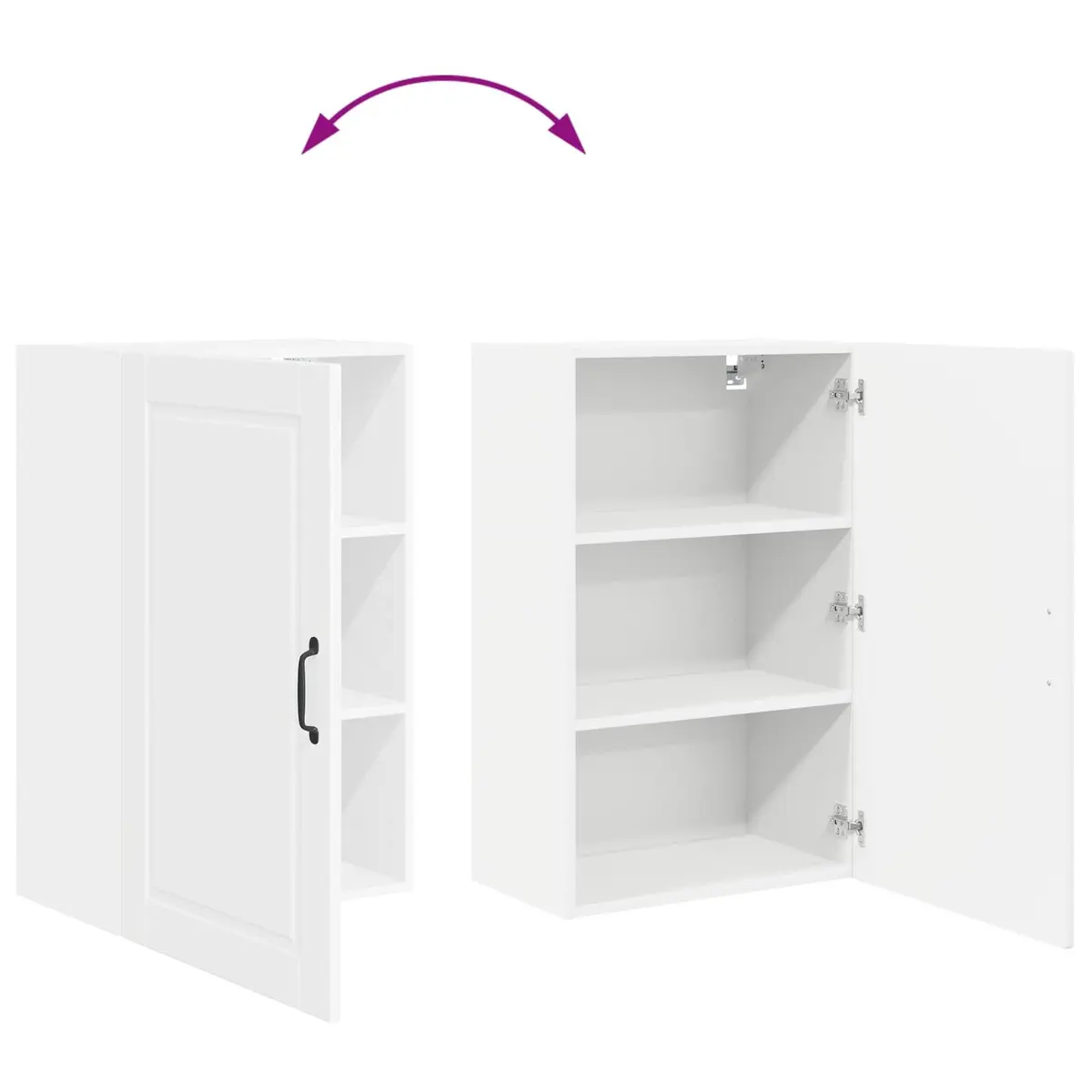 Wall Cabinet Kitchen Storage 50 x 31 x 80 High Gloss White