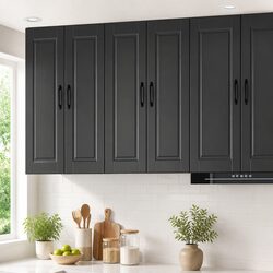 Reliable Kitchen Wall Cabinet in Black Engineered Wood 60x31x80cm