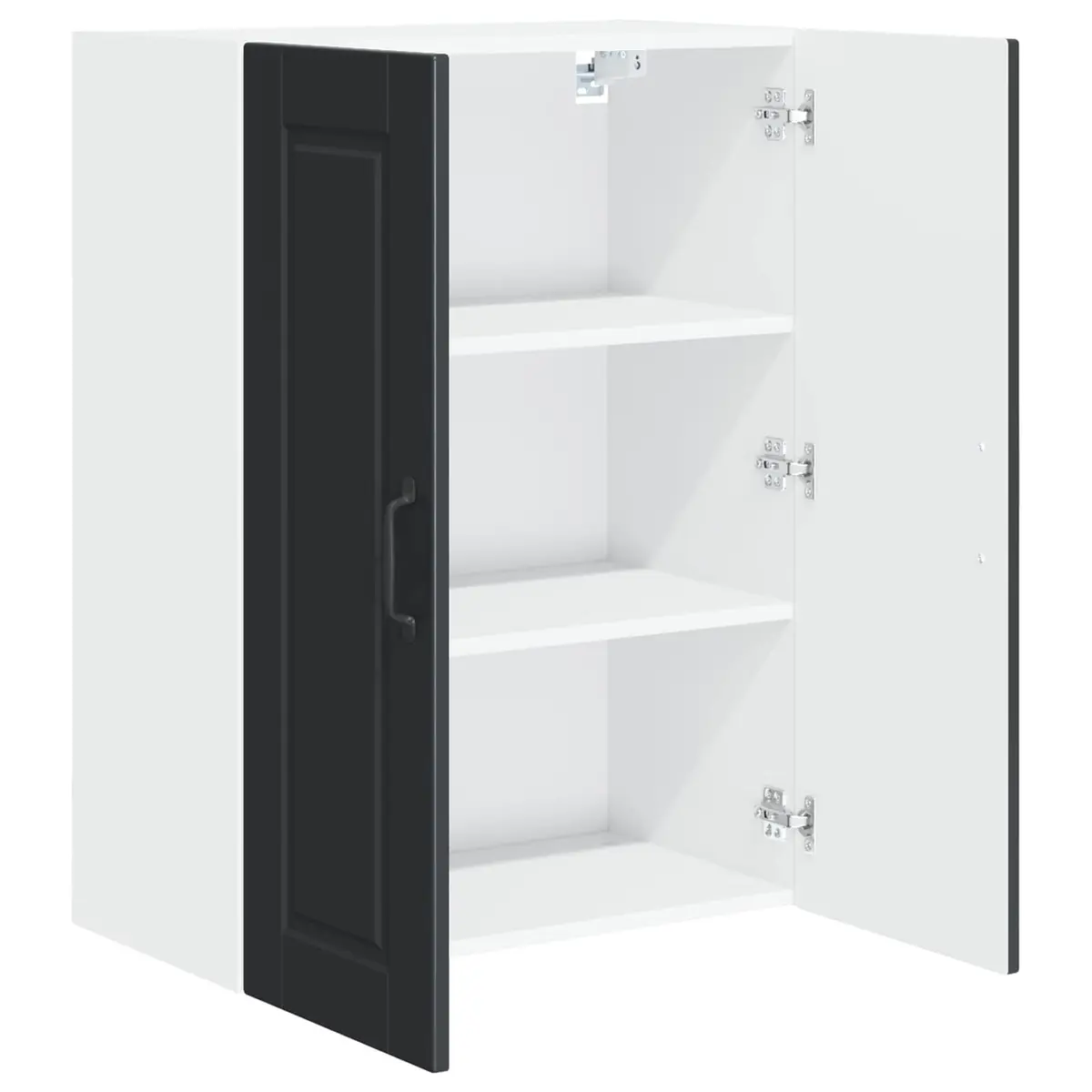 Kitchen Wall Cabinet in Black Engineered Wood 60x31x80cm