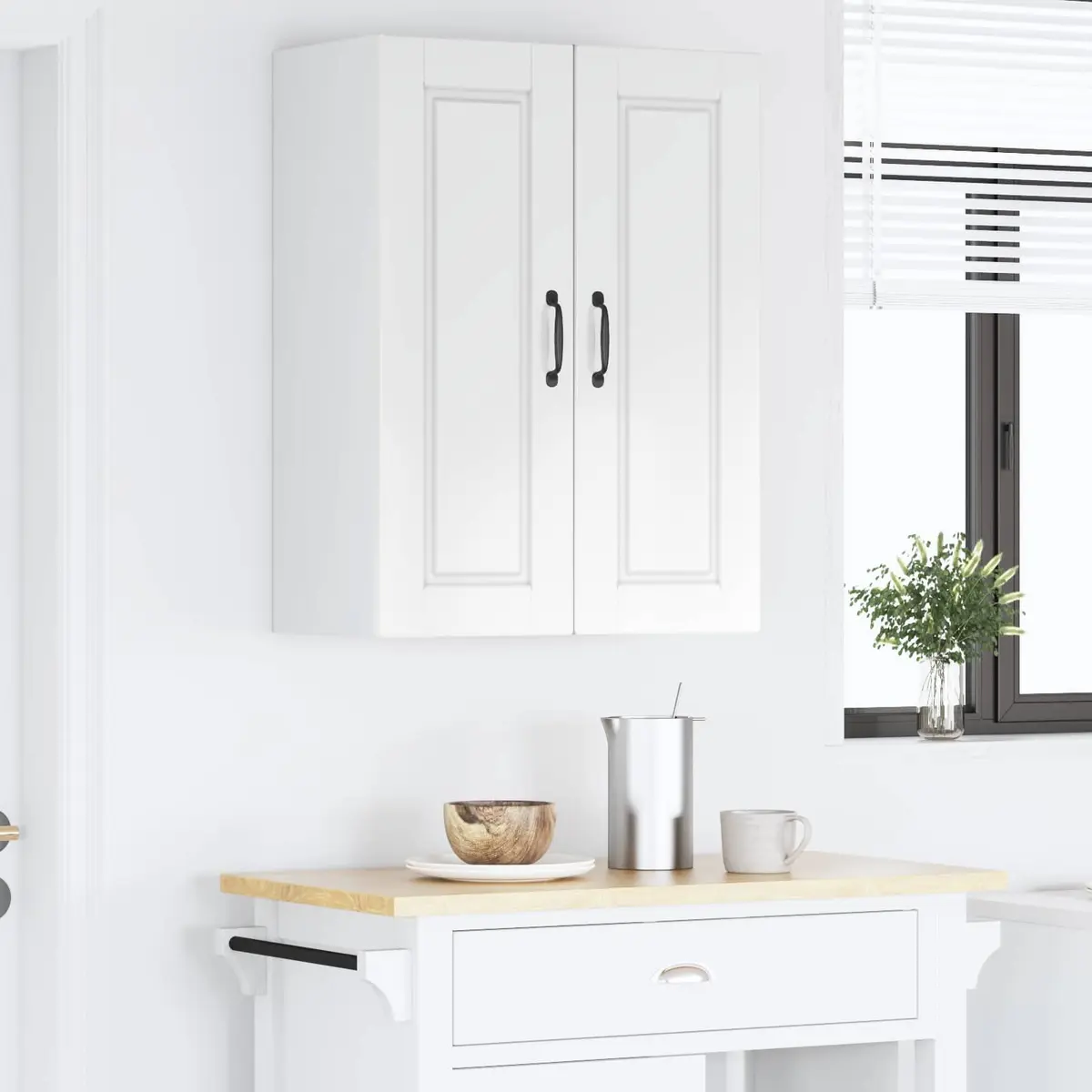 Wall Cabinet High Gloss White 60 x 31 x 80 cm Kitchen Storage Cupboard Shelves