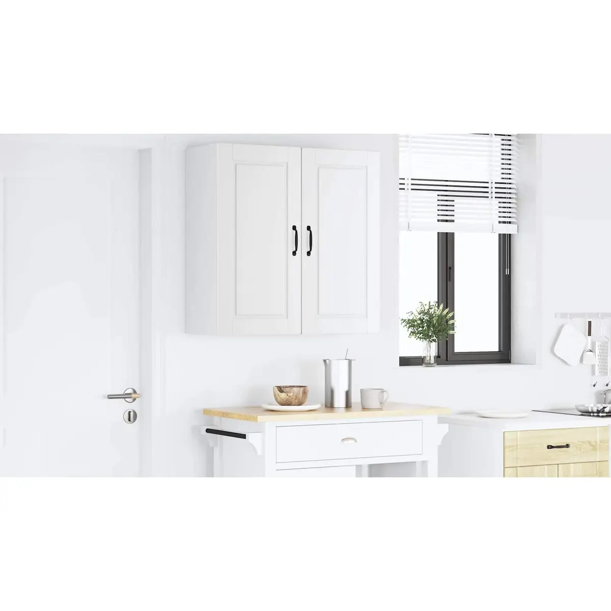 Wall Cabinet Kitchen Storage 80 x 31 x 80 cm White Engineered Wood