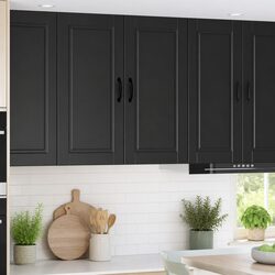 Reliable Black Kitchen Wall Cabinet PORTO - Practical Storage