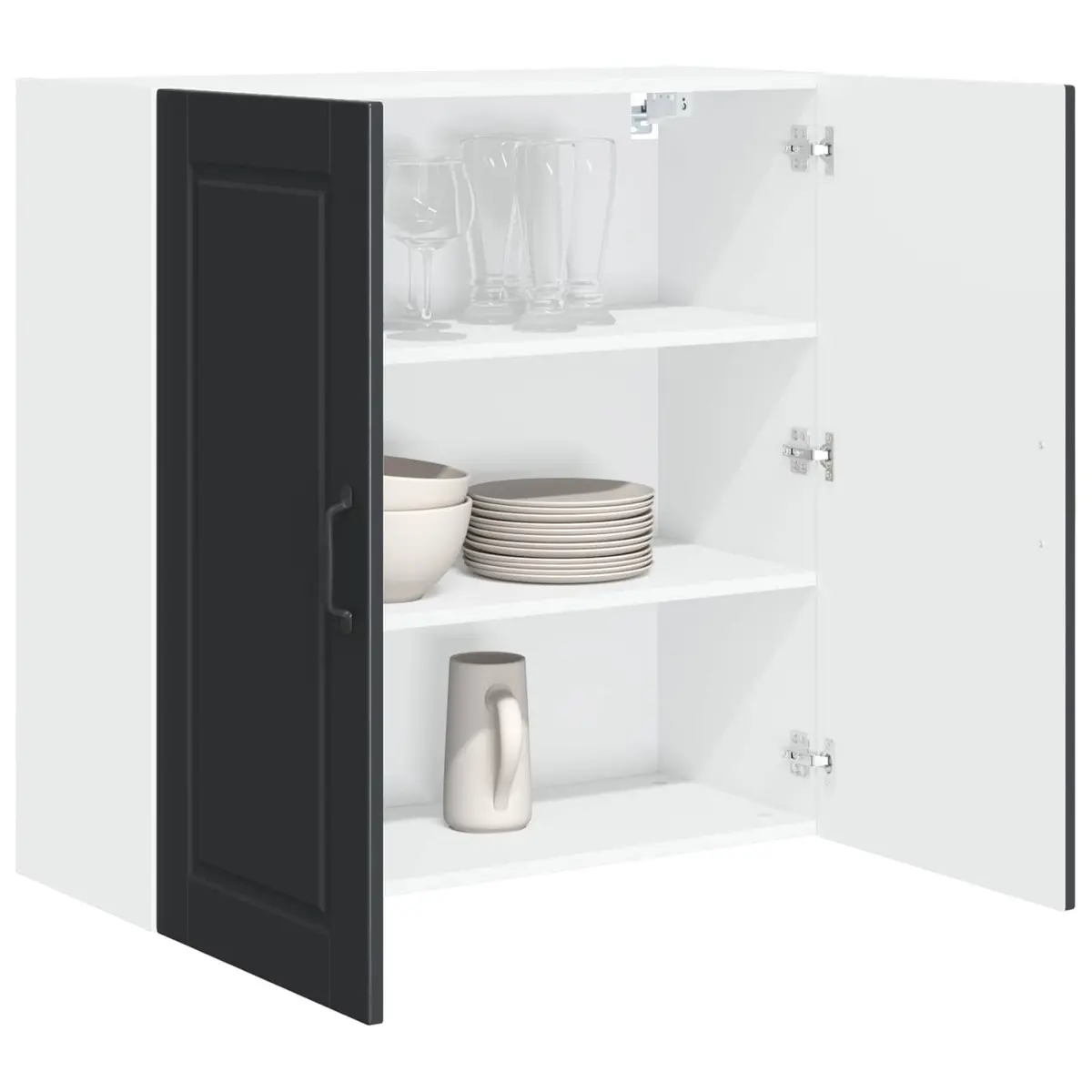 Wall Cabinet Kitchen Storage Engineered Wood 80x31x80cm Black