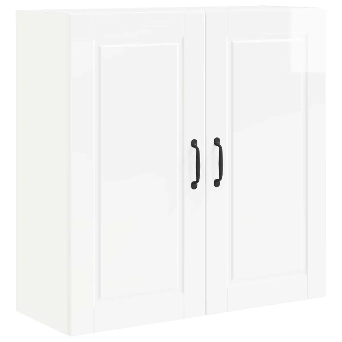 Wall Cabinet Kitchen Storage High Gloss White Engineered Wood Modern 80x31x80cm