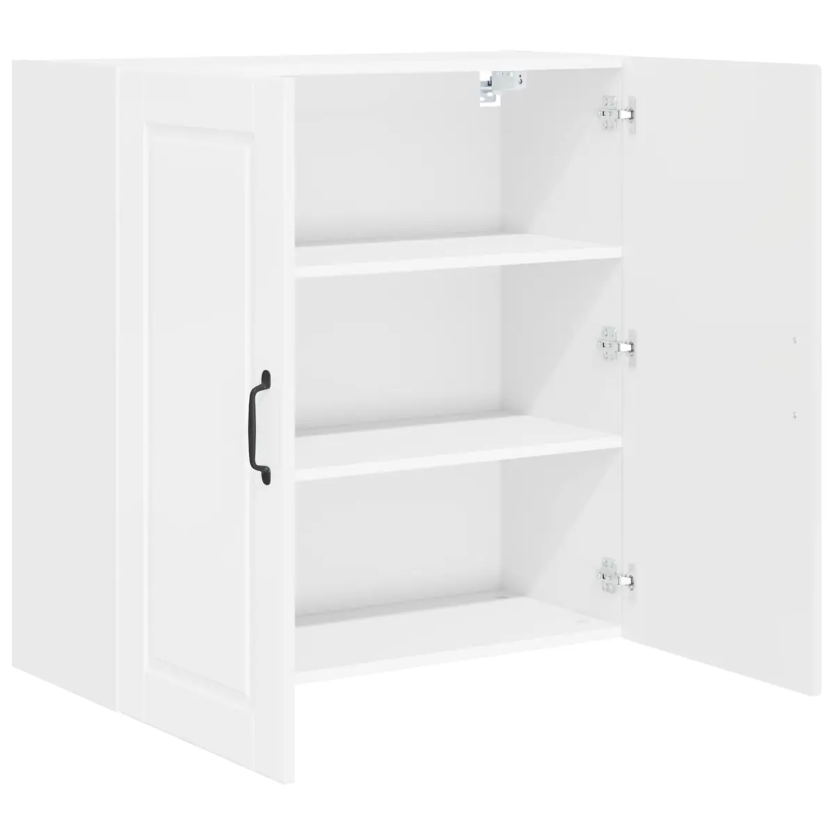 Wall Cabinet Kitchen Storage High Gloss White Engineered Wood Modern 80x31x80cm