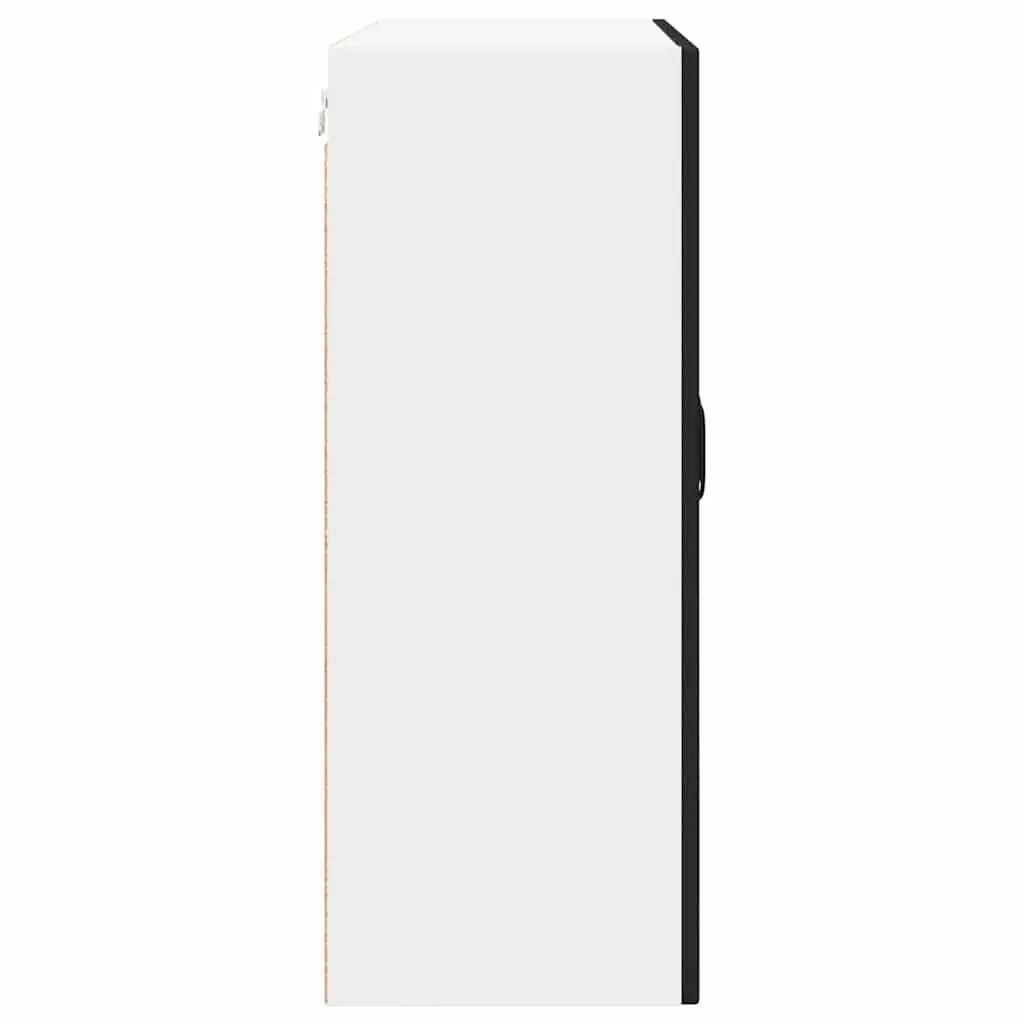 Wall Glass Cabinet PORTO Black Kitchen Storage 80x31x80cm Engineered Wood