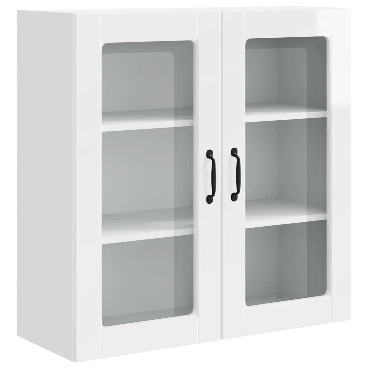 Wall Glass Cabinet Kitchen Storage Wall-Mounted 80 x 31 x 80 cm High Gloss White