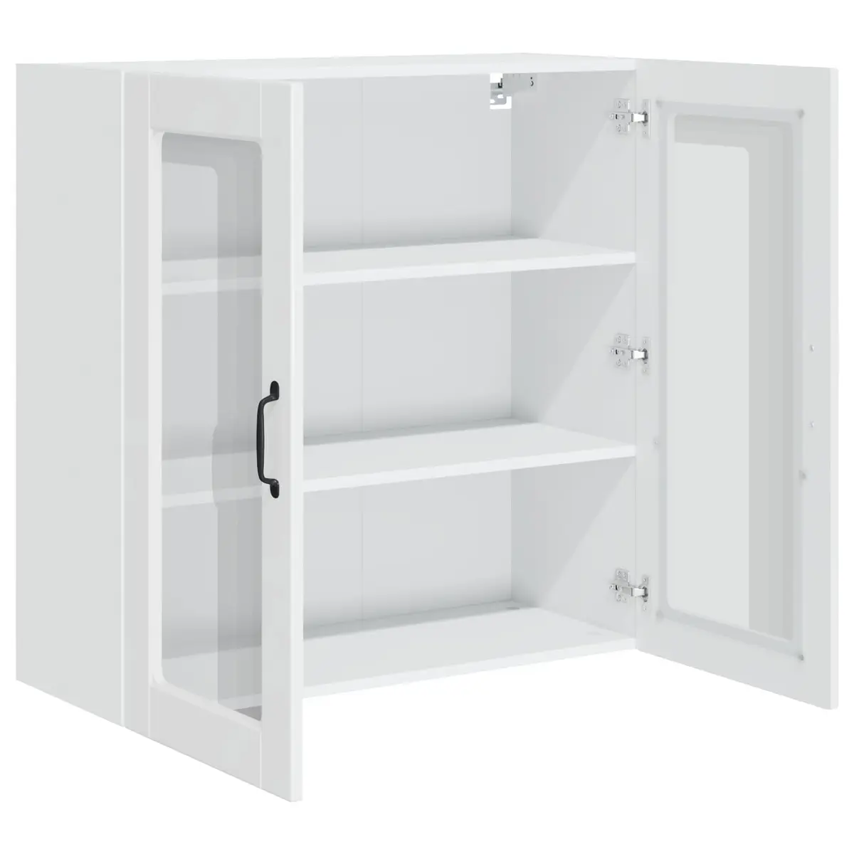 Wall Glass Cabinet Kitchen Storage Wall-Mounted 80 x 31 x 80 cm High Gloss White
