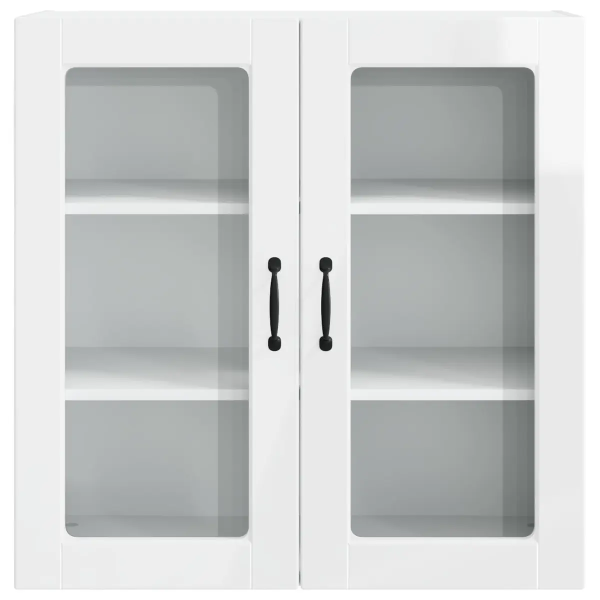 Wall Glass Cabinet Kitchen Storage Wall-Mounted 80 x 31 x 80 cm High Gloss White