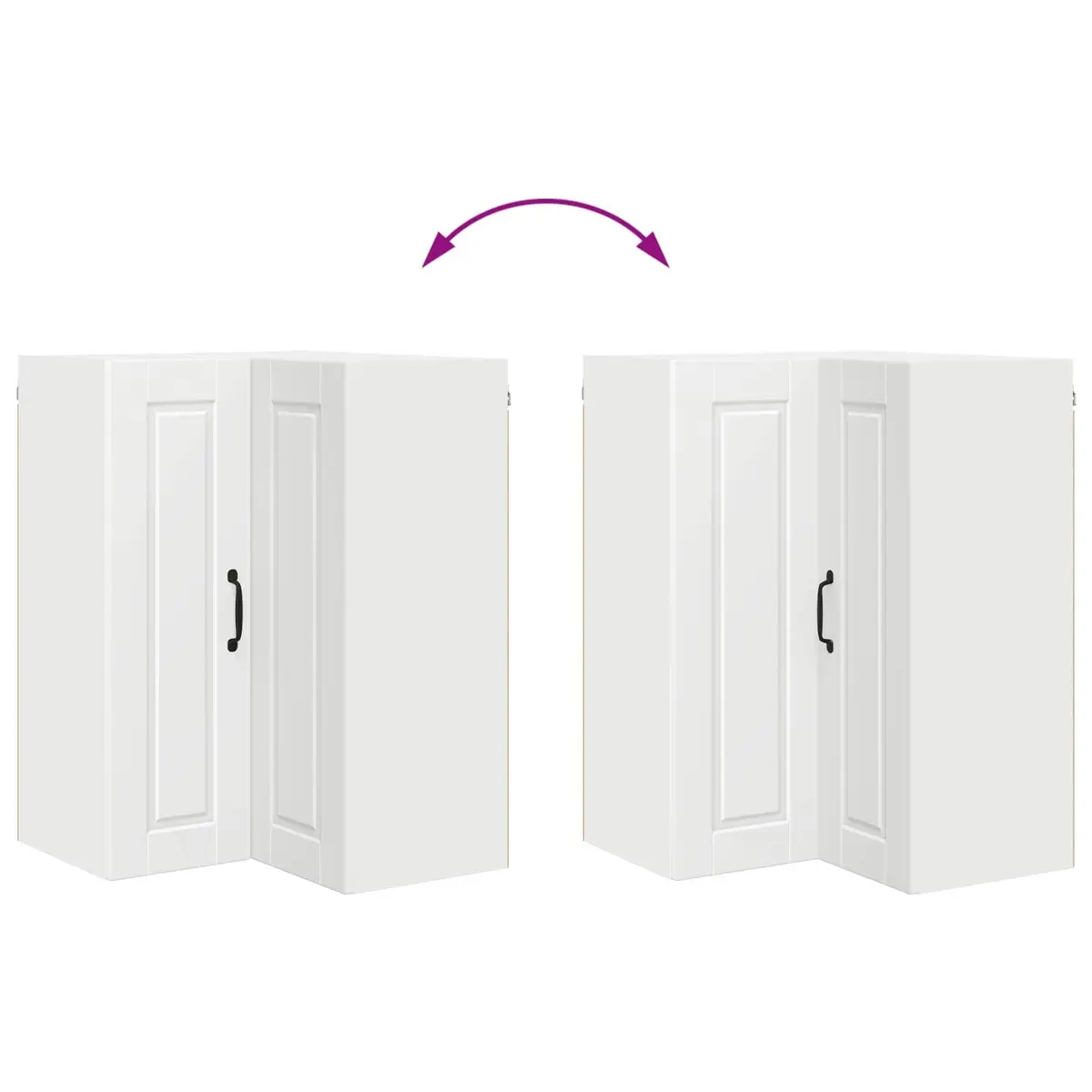 Wall Corner Kitchen Cabinet White 57x57x80cm Storage Shelves