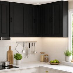 Practical Black Kitchen Cabinet 57x57x80cm for Storage