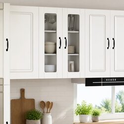 Warm and Practical Wall-Mounted Kitchen Cabinet in White