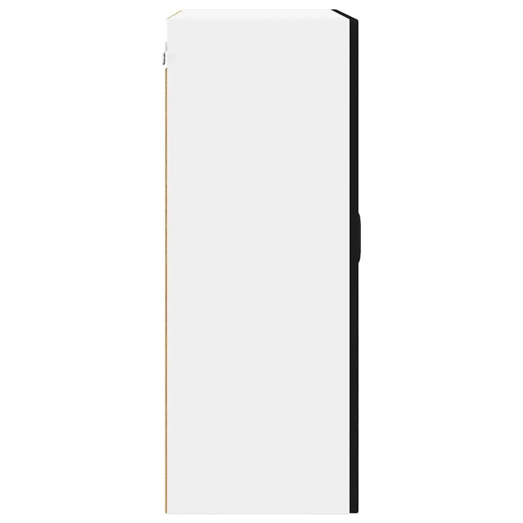 Wall Glass Cabinet Black Kitchen Storage 60x31x80cm Engineered Wood Shelves