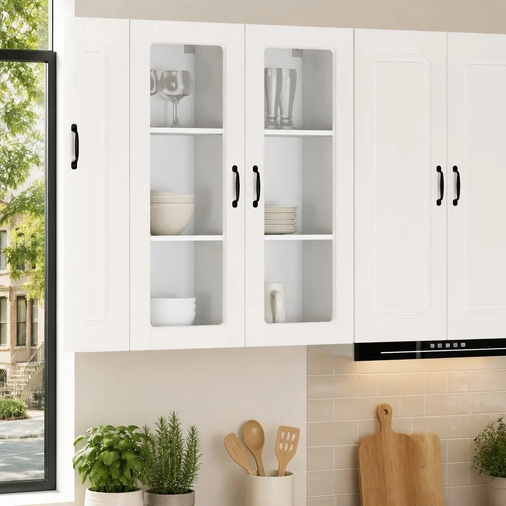 White Wall-Mounted Kitchen Cabinet 40x31x100cm