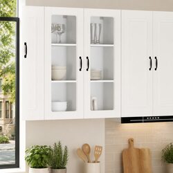 Versatile White Wall-Mounted Kitchen Cabinet 40x31x100cm