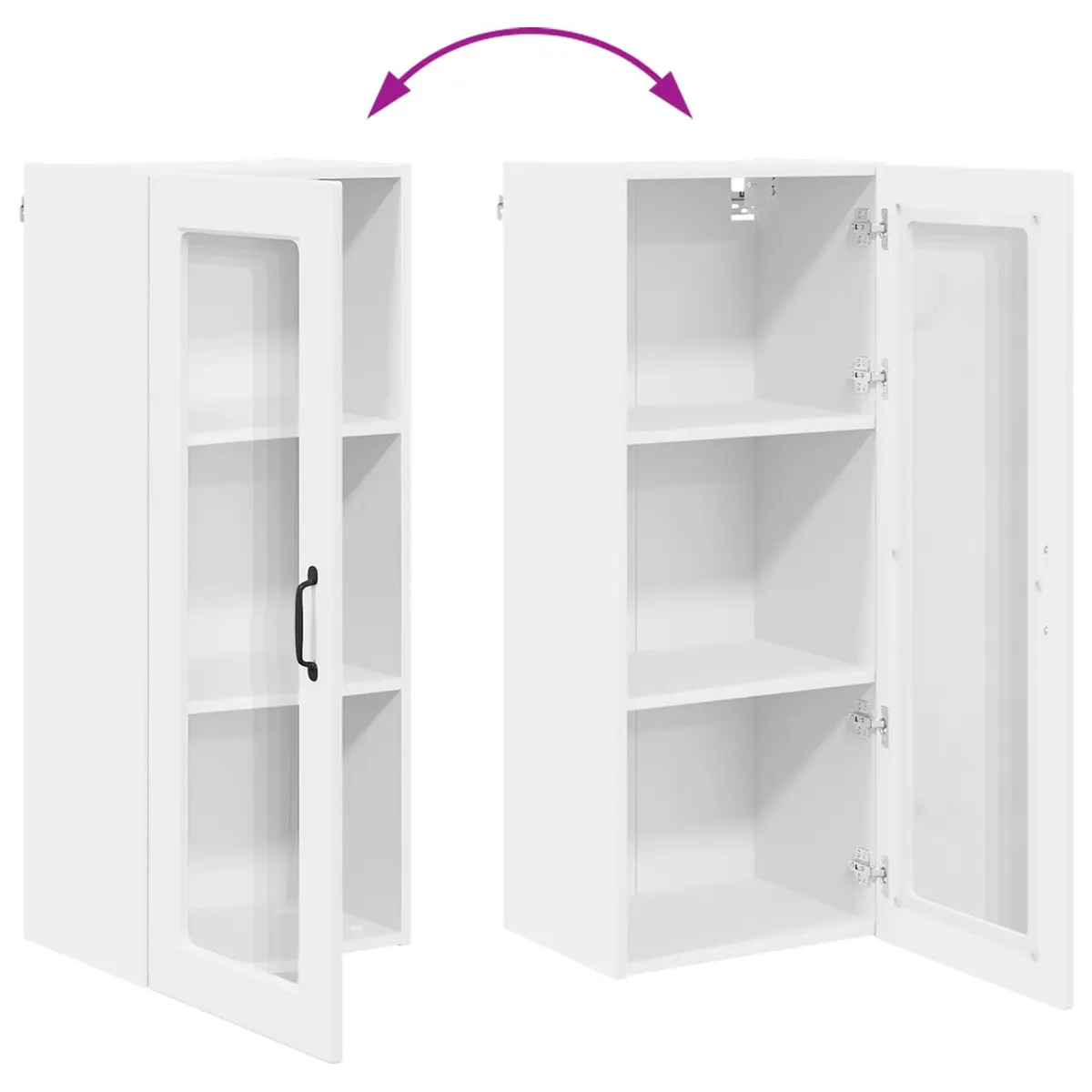 White Wall-Mounted Kitchen Cabinet 40x31x100cm