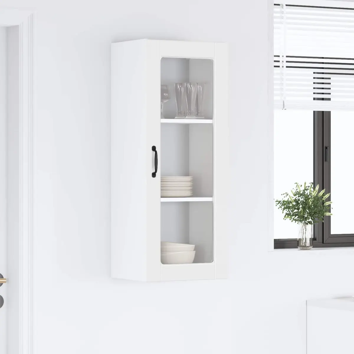 White Wall-Mounted Kitchen Cabinet 40x31x100cm