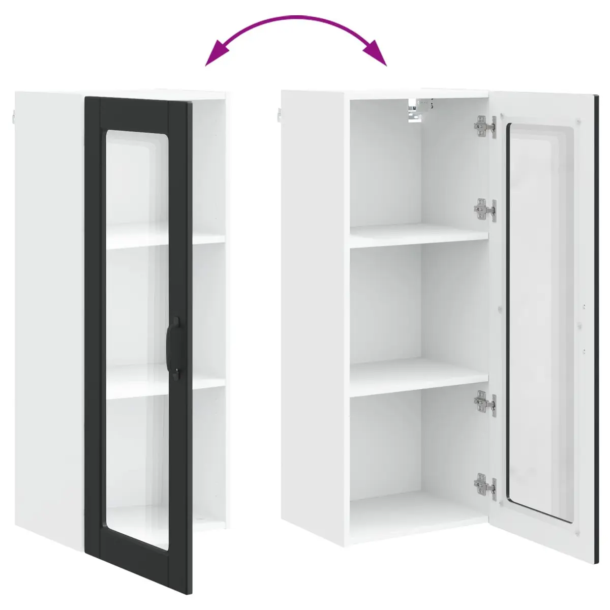 Wall Cabinet Kitchen Storage 40x31x100cm Black Engineered Wood