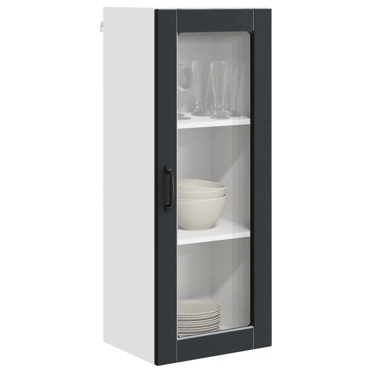 Wall Cabinet Kitchen Storage 40x31x100cm Black Engineered Wood