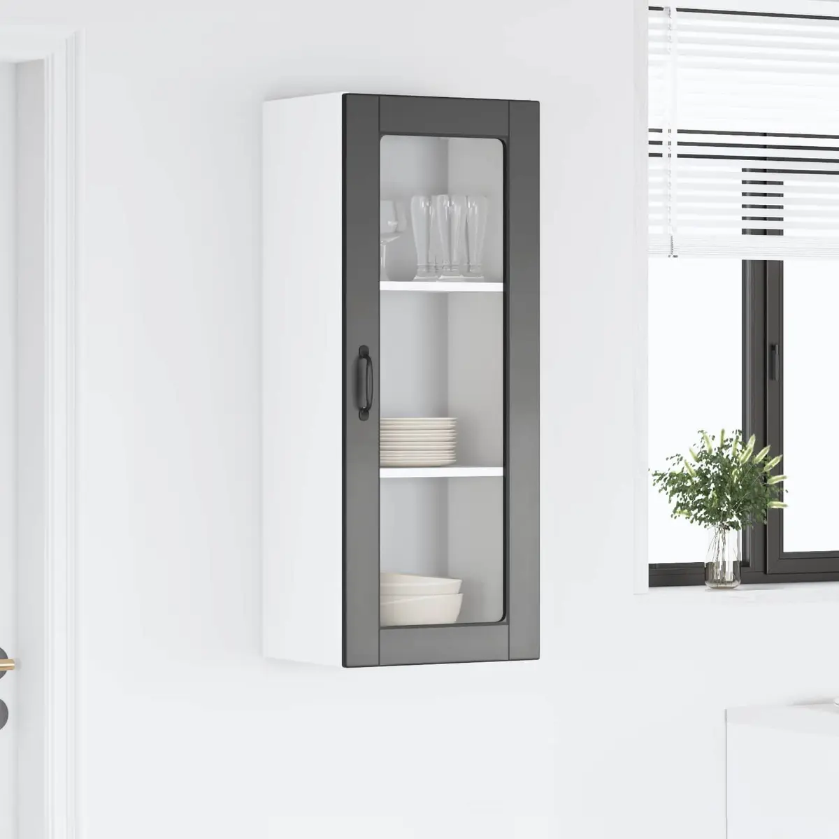 Wall Cabinet Kitchen Storage 40x31x100cm Black Engineered Wood
