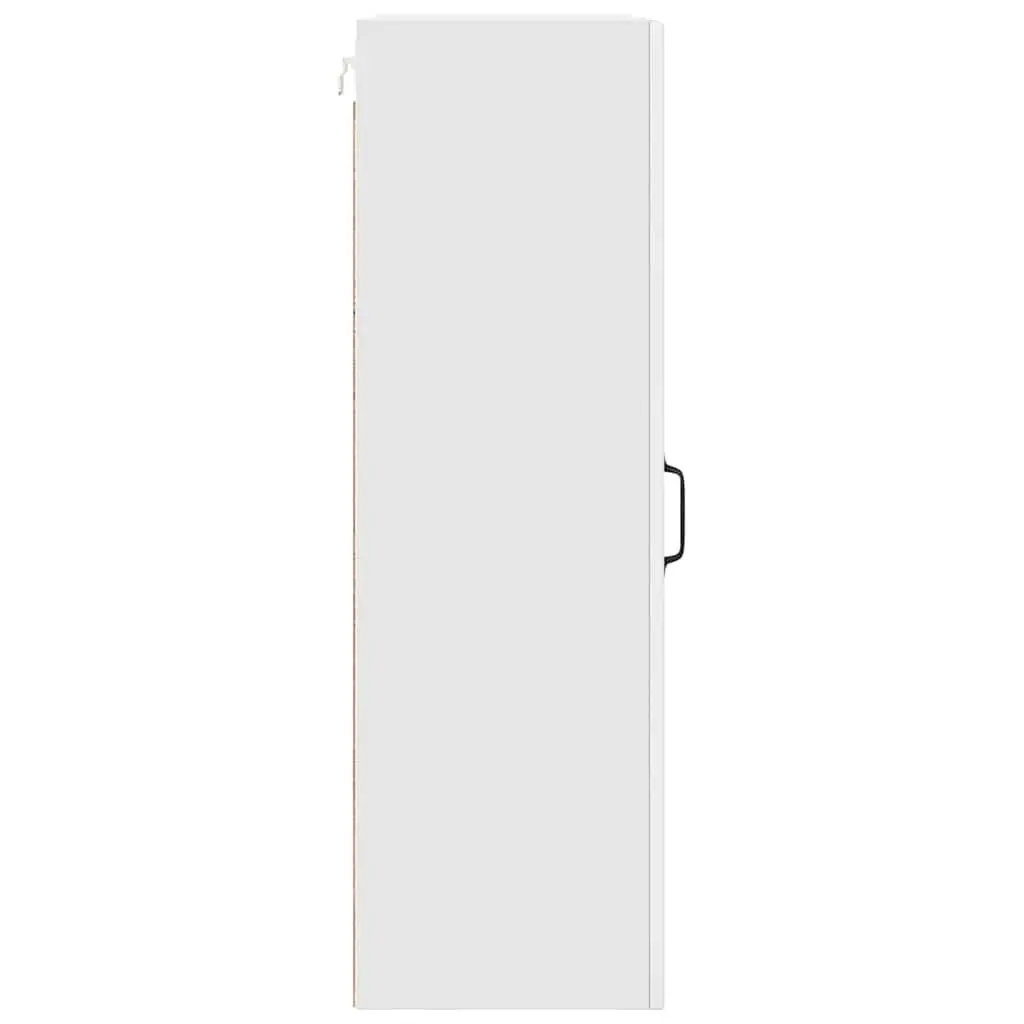Wall Glass Kitchen Cabinet Storage High Gloss White 40x31x100cm Modern Design