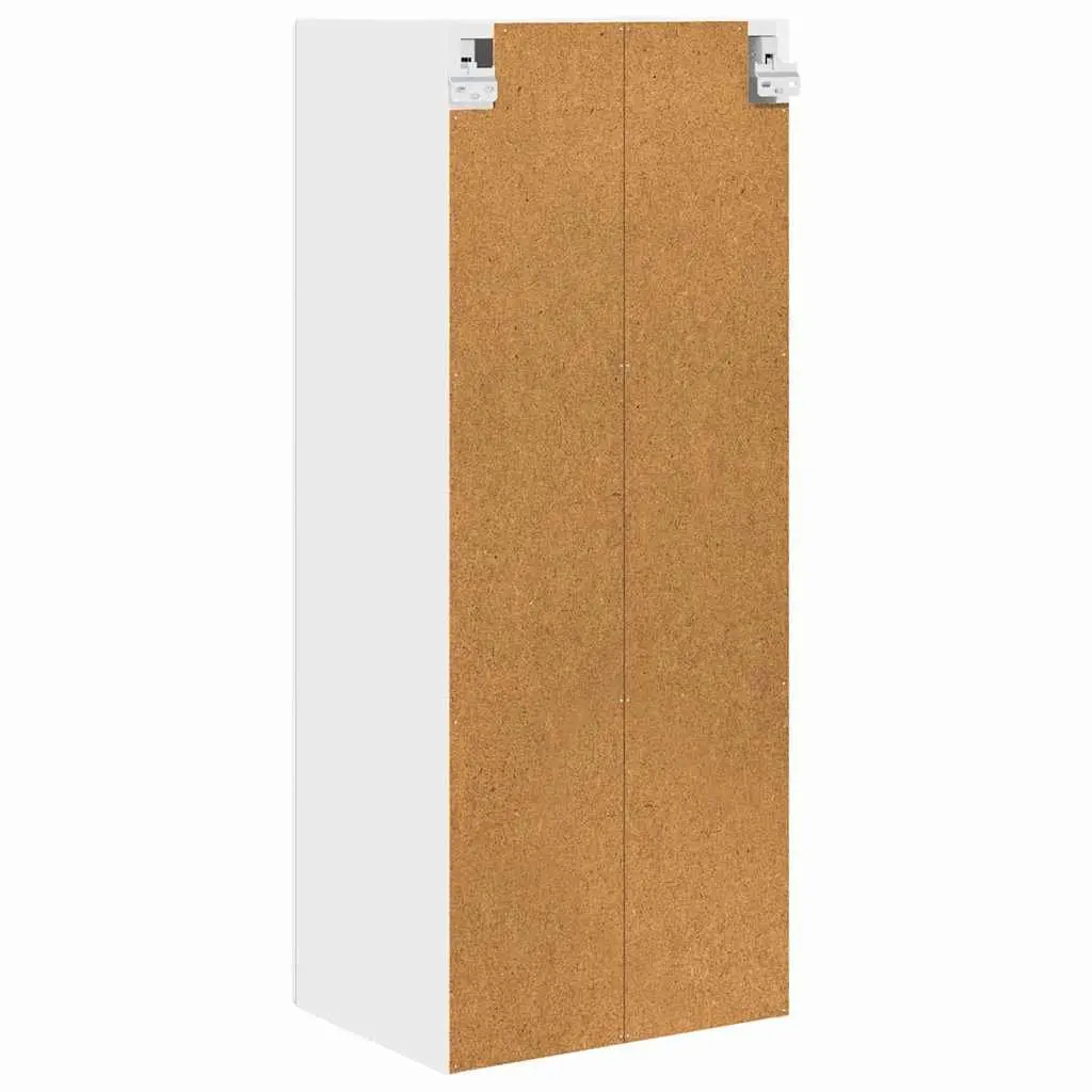 Wall Glass Kitchen Cabinet Storage High Gloss White 40x31x100cm Modern Design