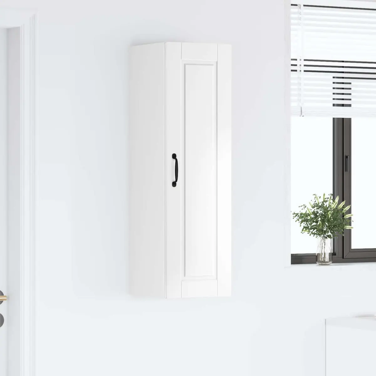 Wall Cabinet Kitchen Storage High Gloss White Engineered Wood 30 x 31 x 100 cm