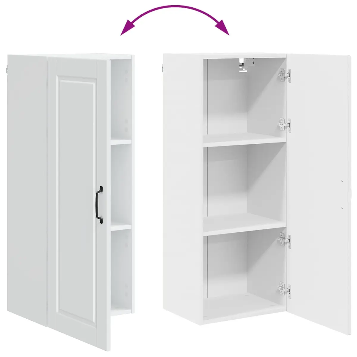 Wall Cabinet Kitchen Storage Engineered Wood 40 x 31 x 100 cm White