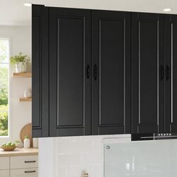 Reliable Black Engineered Wood Wall Cabinet for Kitchens