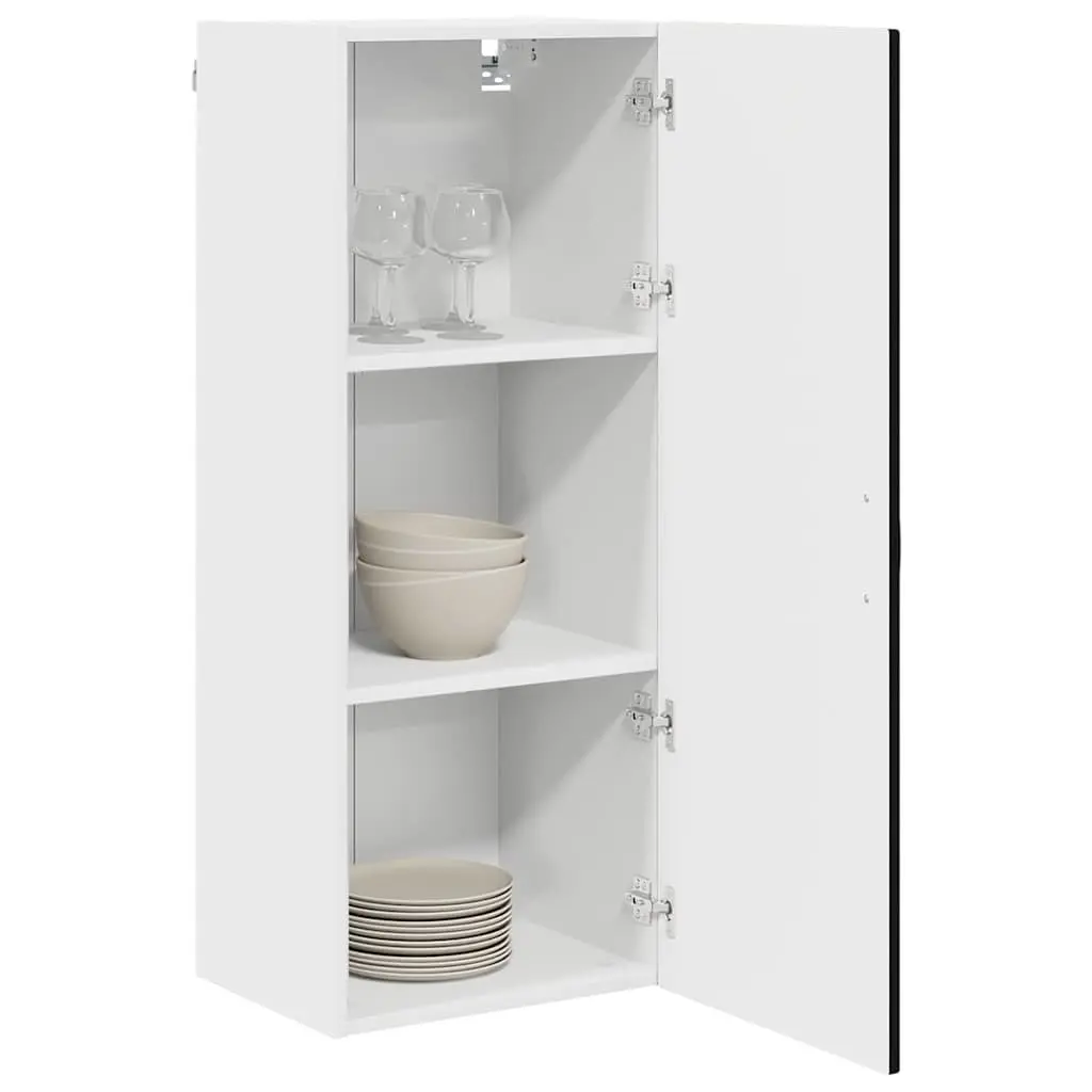 Black Engineered Wood Wall Cabinet for Kitchens