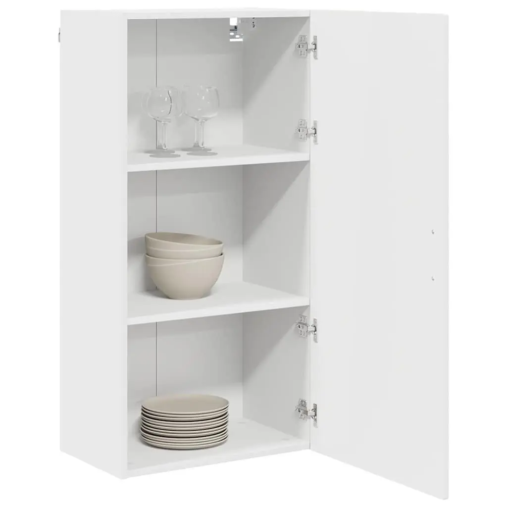 Wall Cabinet Kitchen Storage 50x31x100cm White Engineered Wood Shelves Organiser