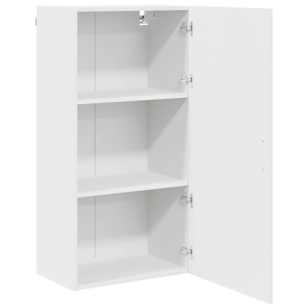 Wall Cabinet Kitchen Storage 50x31x100cm White Engineered Wood Shelves Organiser