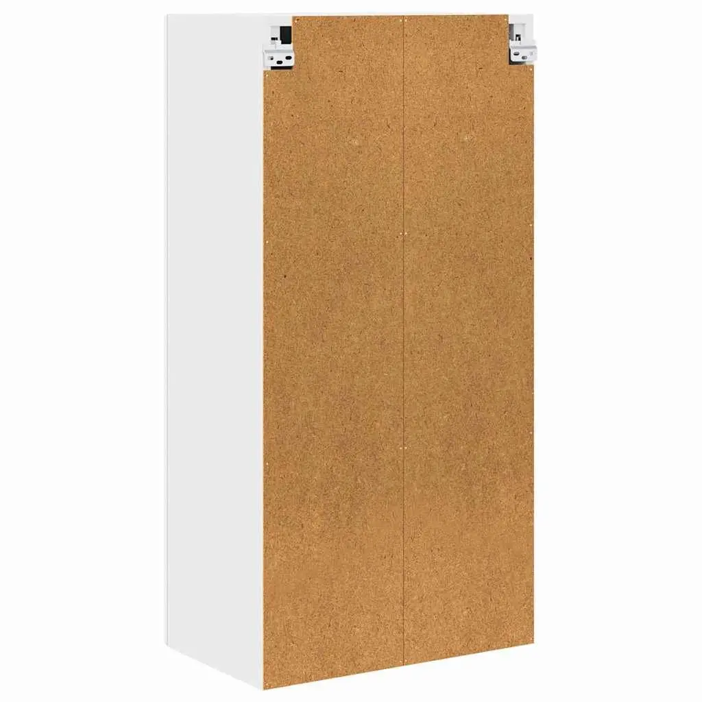 Wall Cabinet Kitchen Storage 50x31x100cm White Engineered Wood Shelves Organiser
