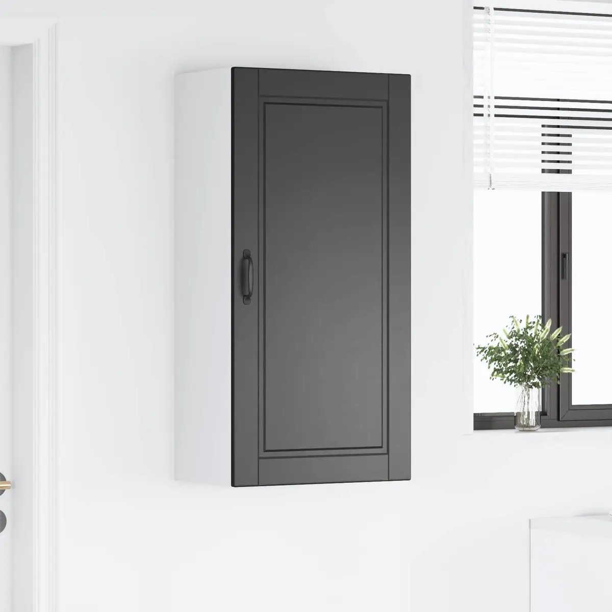 Wall Cabinet Kitchen Storage 50 x 31 x 100 cm Black