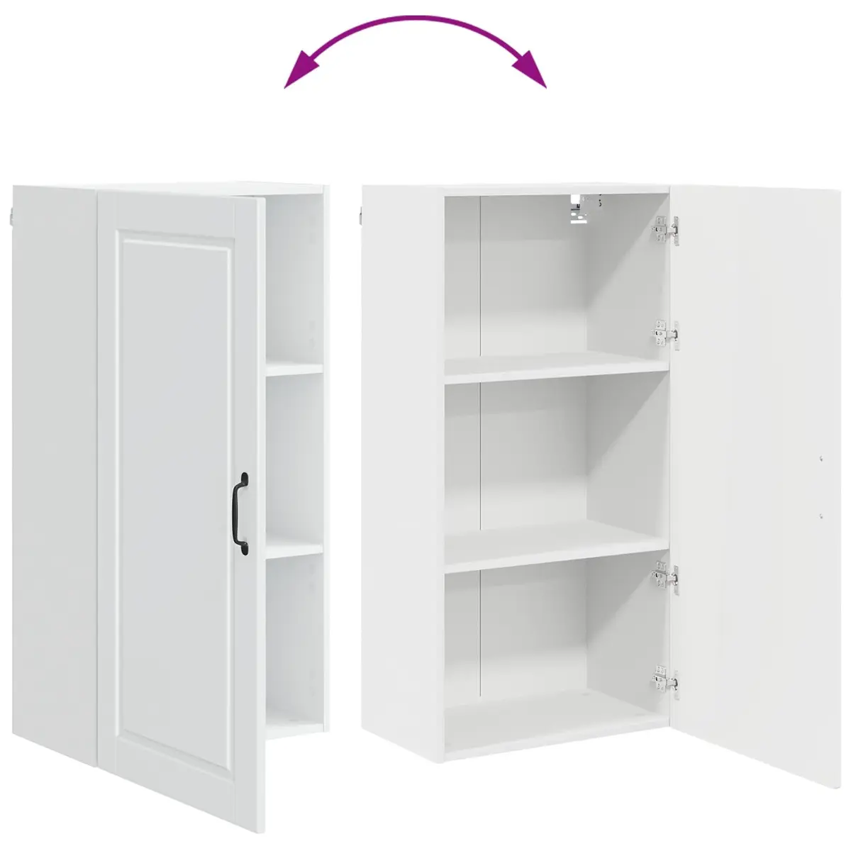 Wall Cabinet Kitchen Storage High Gloss White Engineered Wood 50 x 31 x 100 cm