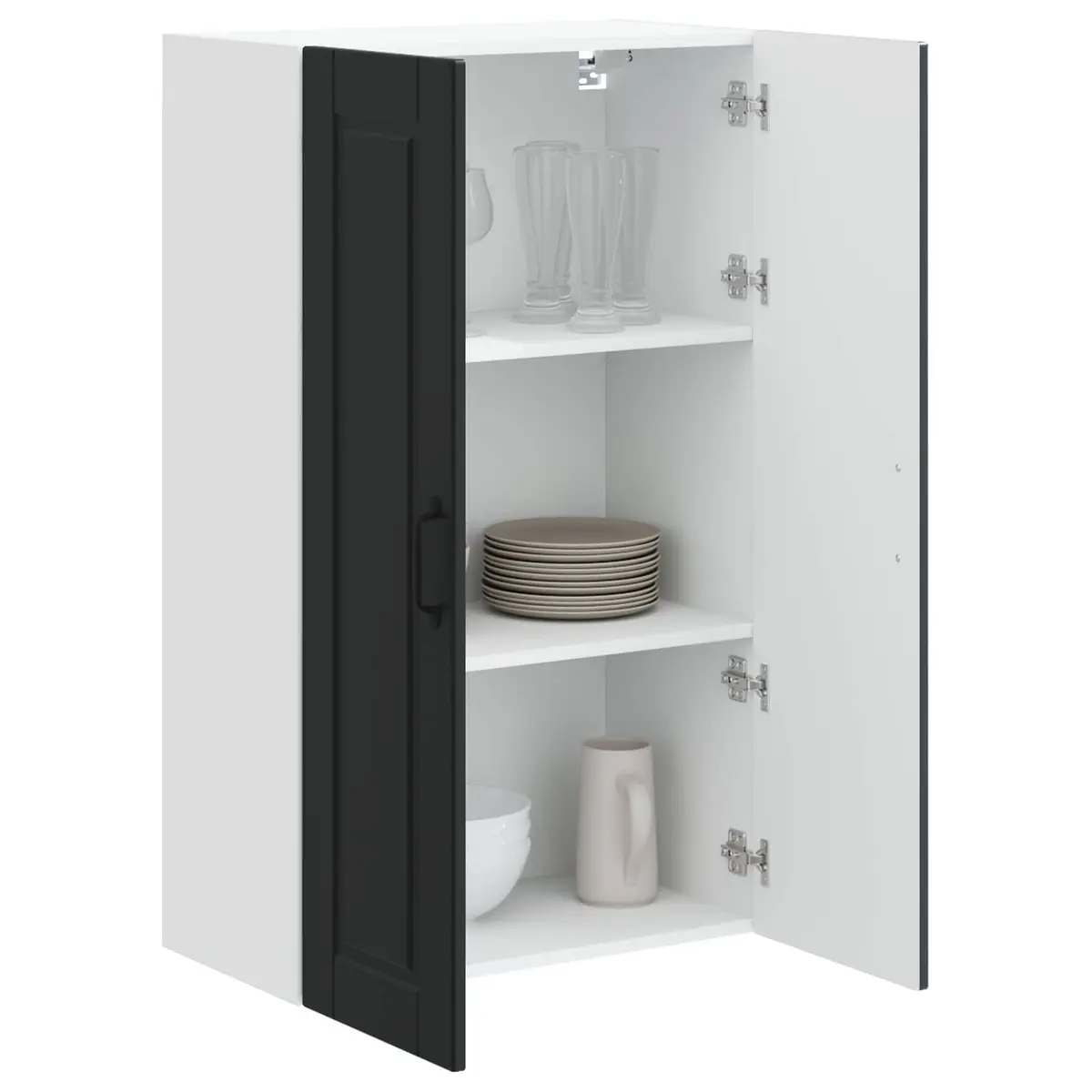 Wall Cabinet Kitchen Storage Black 60 x 31 x 100 cm Engineered Wood Wall Mounted