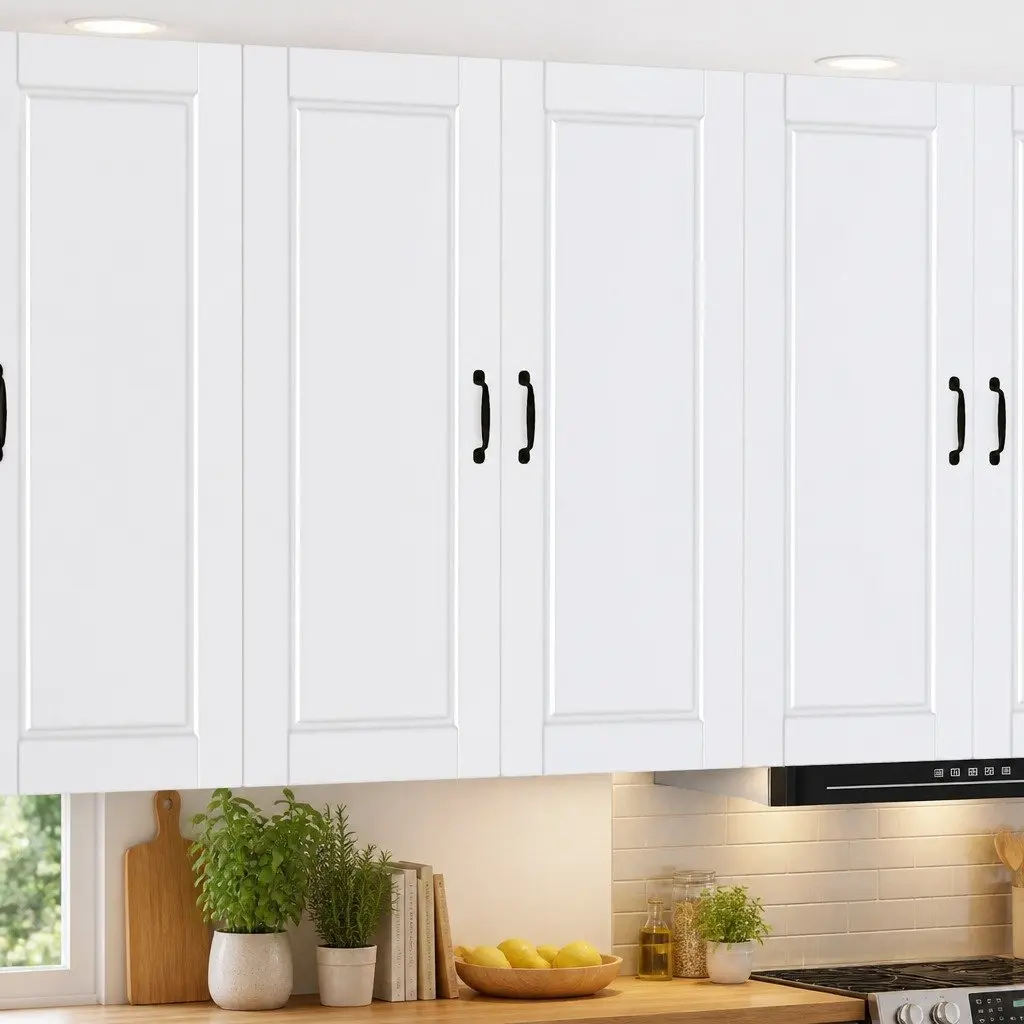 Wall Cabinet Kitchen Storage 80cm White Engineered Wood